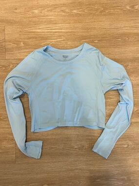 Athleta Momentum Flex Crop Long Sleeve, Ice Blue
